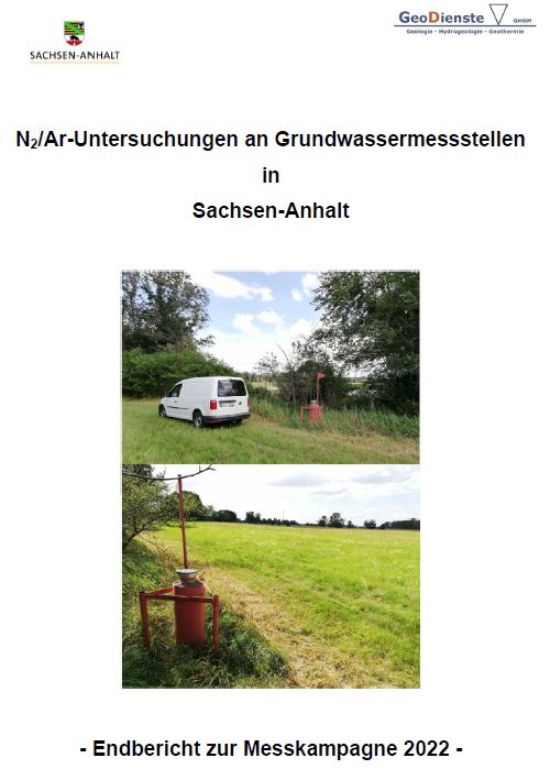 N2/Ar-Untersuchungen im Grundwasser - Titelseite des Berichtes 2022