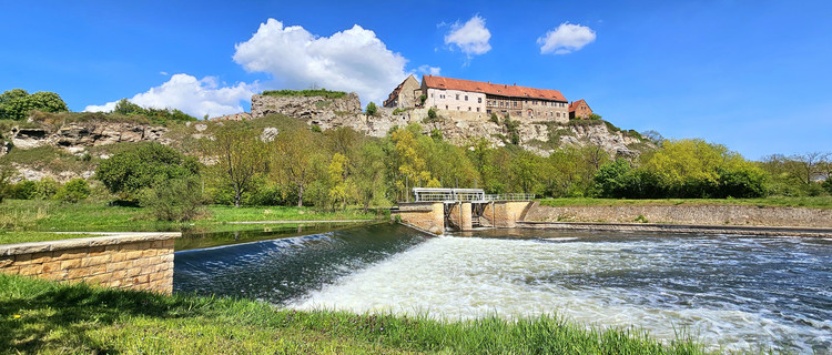 Blick auf das Wehr Wendelstein