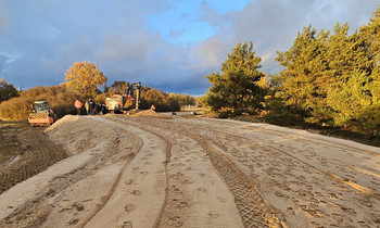 Blick auf die Deichbaustelle bei Hohenwarthe