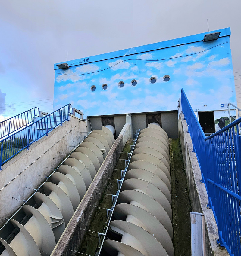 Blick auf das Schöpfwerk Halle-Neustadt