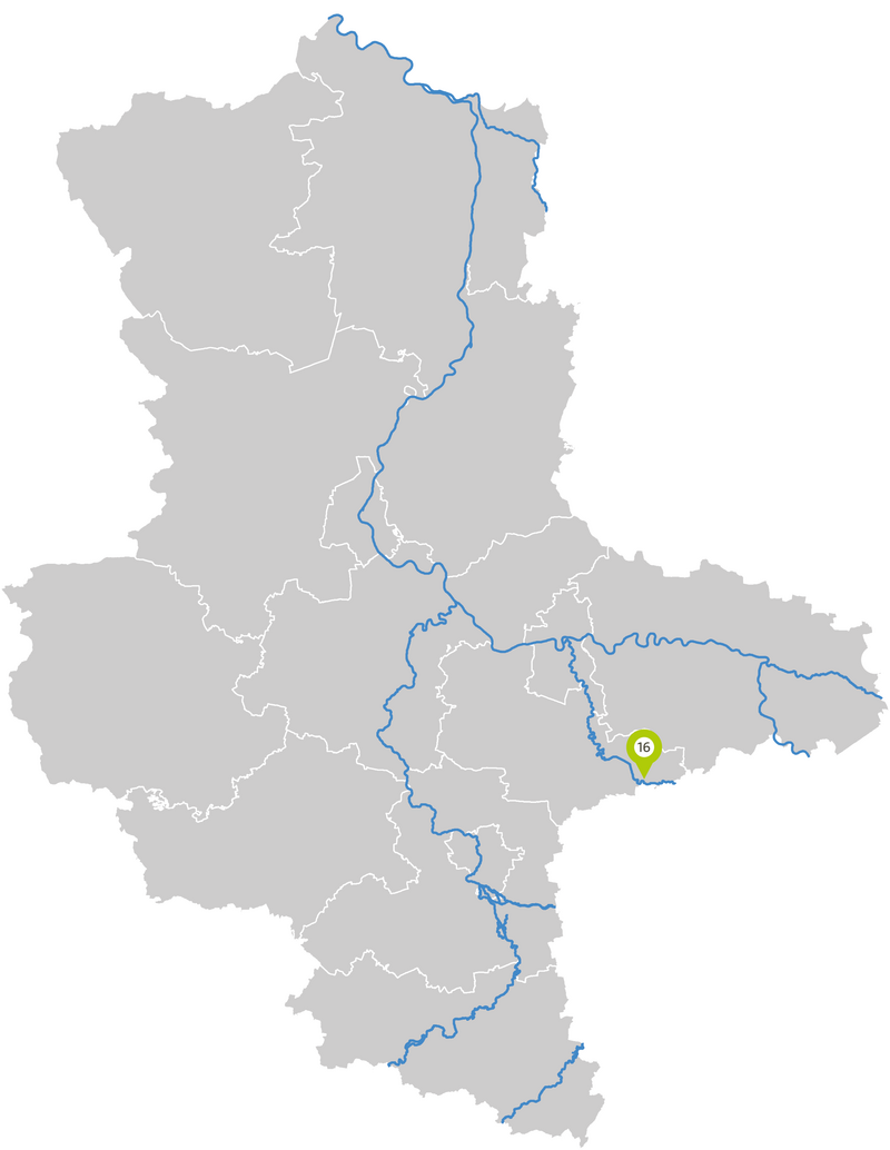 Lage der Maßnahme Flutpolder Rösa in Sachsen-Anhalt