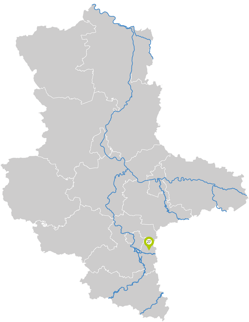 Lage der Maßnahme Flutpolder Elster-Luppe-Aue in Sachsen-Anhalt