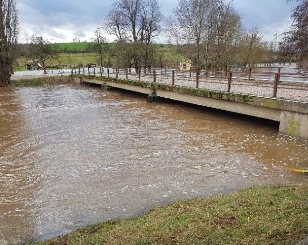 Bild vom Winterhochwasser 2023/24 an der Helme
