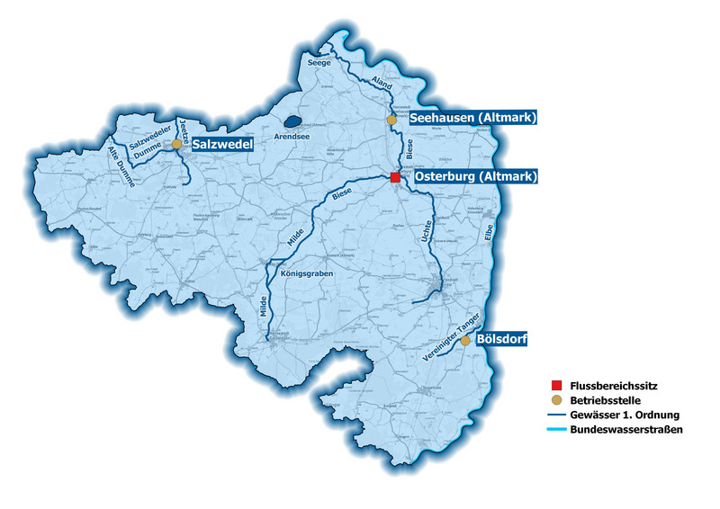 Karte des Flussbereichs Osterburg